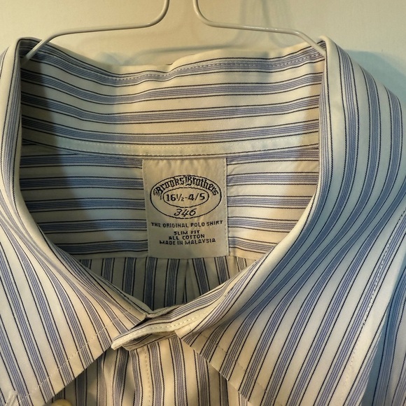 BROOKS BROTHERS Dress Shirts (16.5, Blue, Cotton) - Picture 4 of 5